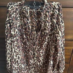 Walter Baker Brown Leopard Print Blouse
